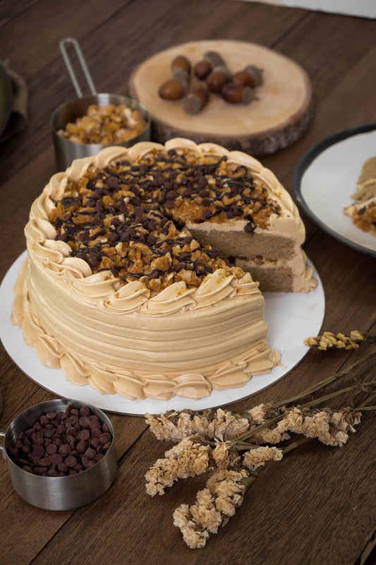 Mocha Praline Crunch Cake